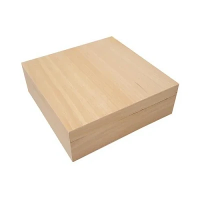 Afbeelding van Houten kist vierkant met los deksel 20,9cm x 7cm paulownia