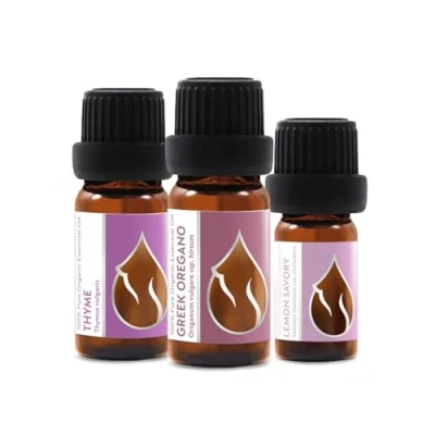 Image de Coffret &quot;Vitalité&quot; Essences Bulgaria Huiles Essentielles Bio Thym (10ml) + Origan Grec Sarriette Citronnée (5ml) 100% pur et naturel Non dilué Qualité thérapeutique OGM 3pièces