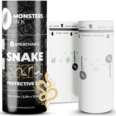 Afbeelding van Monsters Ink Snake Skin Protector, rolfolie, transparant, waterdicht, voor snelle genezing (15 cm x 10 m)