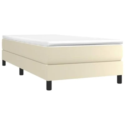 Afbeelding van vidaXL Bedframe kunstleer crèmekleurig 90x200 cm