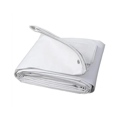 Afbeelding van WOLTU Afdekzeil, 2 x 3 m, waterdicht, 280 g/m², PE dekzeil met oogjes, uv bestendig, scheurvast, voor houten tuinmeubels, zwembad, trampoline, auto, wit