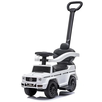 Afbeelding van Kinderauto glijbaan vanaf 1 jaar met duwstang, Mercedes G Bobbycar voor baby&#039;s (wit)