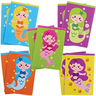 Afbeelding van Baker Ross FX790 Magische Zeemeermin notitieblokken, 10 stuks, feestzakjes voor kinderen