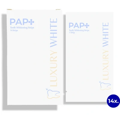 Afbeelding van Luxury White PAP+ Whitening Strips Thuis tanden bleken 100% veilig Geen peroxide