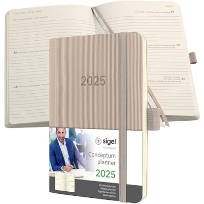 Afbeelding van Weekagenda Conceptum A6 2025 (NL/FR/EN/DU) taupe Softcover