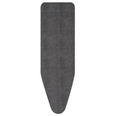 Image de Brabantia Housse pour Table à Repasser B, 124 X 38 cm Coton, Mousse 4 mm &amp; Feutre denim Black