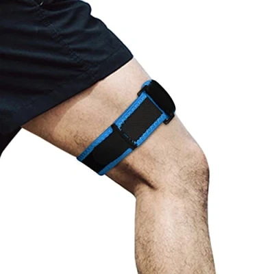 Afbeelding van supregear Patella steunbandage, iliotibiale compressie, knie, dijen, heupen en ITB verstelbaar, stabilisator rail, Osgood Schlatter, ademend, voor mannen vrouwen