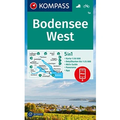 Afbeelding van KOMPASS Wanderkarte 1a Bodensee West 1:50.000