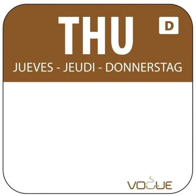 Afbeelding van Oplosbare Voedseletiketten Kleurcode Donderdag Rol 1000 Vogue U780