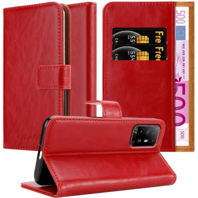 Afbeelding van Cadorabo Hoesje geschikt voor Oppo A94 5G in WIJN ROOD Beschermhoes met magnetische sluiting, standfunctie en kaartvakje Book Case Cover Etui