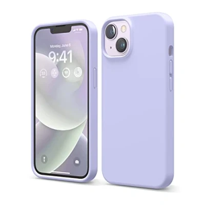 Afbeelding van elago Liquid Siliconen hoes, compatibel met iPhone 14 Pro Max, 6,1 inch, hoogwaardige siliconen, rondom bescherming, 3 laags, schokbestendig, zachte krasbestendige microvezelvoering (paars)