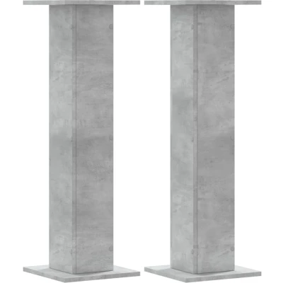 Afbeelding van vidaXL Speakerstandaards 2 st 30x30x95 cm bewerkt hout betongrijs