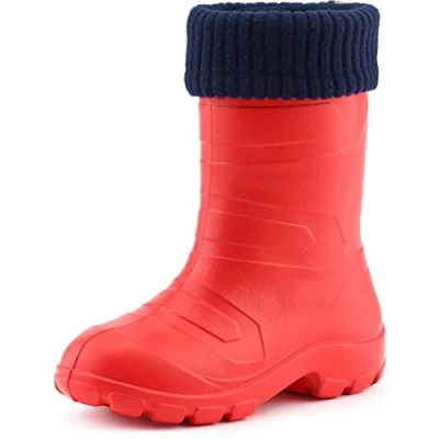 Afbeelding van Ladeheid Kinder Regenlaarzen Rubber met Binnenschoen EVA Wasbare LA LMG 845 AspenKids Rood1/marineblauw 30