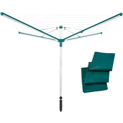 Afbeelding van Leifheit droogmolen Linomatic 500 deluxe incl. bodemhuls en beschermhoes 50 m drooglengte 5 wasmachineladingen