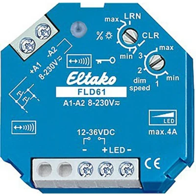 Afbeelding van Eltako FLD61 PWM LED dimmer Draadloos Dimschakelaar Opbouw (op muur)