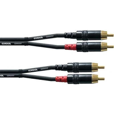 Afbeelding van Cordial CFU 6 CC Audio Adapterkabel [2x Cinch stekker 2x stekker] 6.00 m Zwart