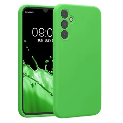 Afbeelding van kwmobile telefoonhoesje geschikt voor Samsung Galaxy A34 5G TPU backcover met siliconen coating Smartphone case in limoengroen
