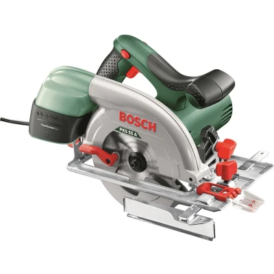 Afbeelding van Bosch PKS 55 A Cirkelzaag 1200 Watt mm zaagdiepte Met 1 cirkelzaagblad