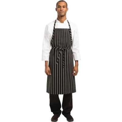 Afbeelding van Chef Works Premium geweven schort zwart wit gestreept