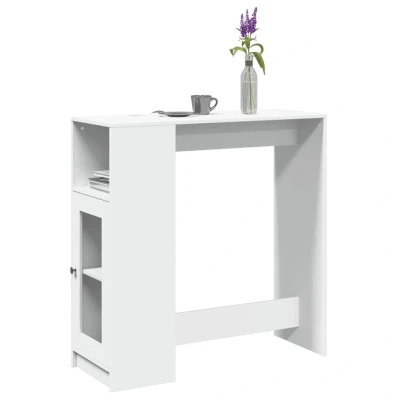 Afbeelding van vidaXL Bartafel met rekken 101x40x103,5 cm bewerkt hout wit
