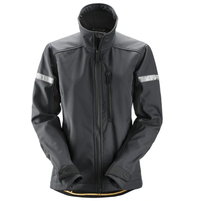 Afbeelding van Allroundwork, Softshell Damesjack, Staal Grijs Zwart (5804), Xl