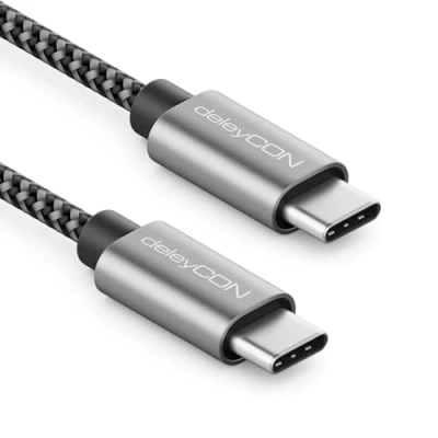 Afbeelding van deleyCON 1,5 m USB C kabel PD3.0 (60 W snel opladen) naar oplaadkabel voor iPhone 16 15 Pro Max Samsung Galaxy S24 S23 S22 Pixel iPad MacBook Air Tablets Switch PS5