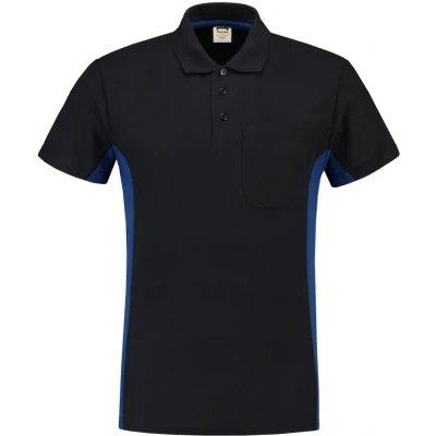 Afbeelding van Tricorp 202002 Poloshirt Bicolor Borstzak Marineblauw/Koningsblauw 6XL