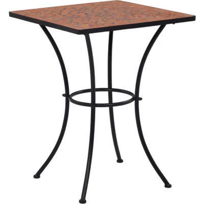 Afbeelding van Bistrotafel mozaïek 60 cm keramiek terracottakleurig