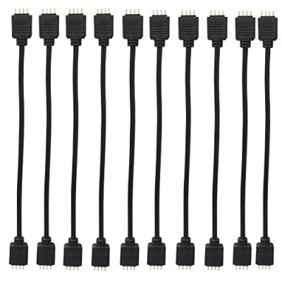 Afbeelding van 10 stuks RGB ledstrips 0,3 m led verlengkabel, kabelverbindingsverdeler verlengkabel voor 4, ledstrip en 4 polige set (5050 3528 2835)