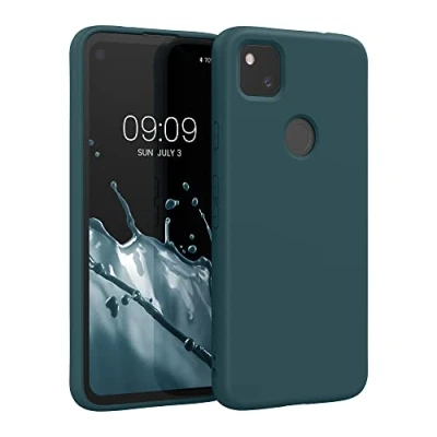 Afbeelding van kwmobile telefoonhoesje geschikt voor Google Pixel 4a Hoesje smartphone Back cover in mat petrol
