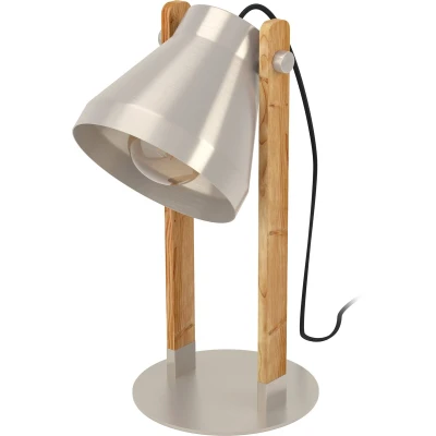 Afbeelding van EGLO Cawton Tafellamp E27 38 cm Grijs/Bruin Staal/Hout