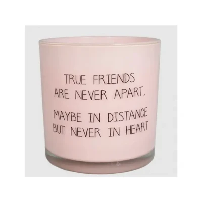 Afbeelding van Sojakaars Glas True friends are never apart Geur: Green Tea Time