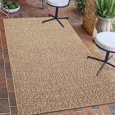 Afbeelding van Teppich Traum Outdoortapijt voor buiten, klein, weerbestendig, sisal look, tuin, terras, balkon, 60 x 90 cm
