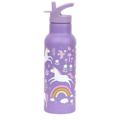 Afbeelding van A Little Lovely Company XL Dubbelwandige RVS drinkfles thermos Unicorn dreams