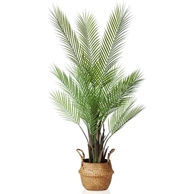 Afbeelding van Kazeila Kunstpalm, 120 cm, kunstplanten, voor binnen, kunststof, arreca palm, binnen en buiten, 1 stuk