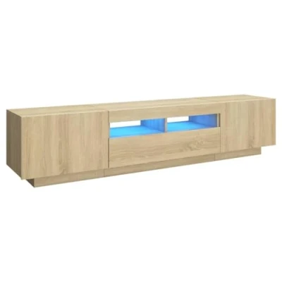 Image de vidaXL Meuble TV avec lumières LED Chêne sonoma 180x35x40 cm3081900