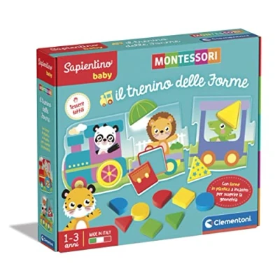 Afbeelding van Clementoni Sapientino Baby Trein van de Vormes leerspel 1 jaar (Franse versie), Montessori spellen, Made in Italy, meerkleurig, 16414