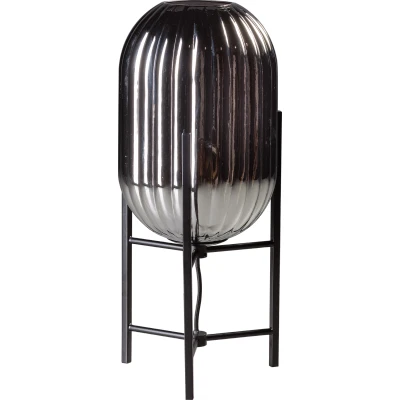 Afbeelding van ETH Tafellamp Glamm S 20cm smoke glass ribbel / zwart