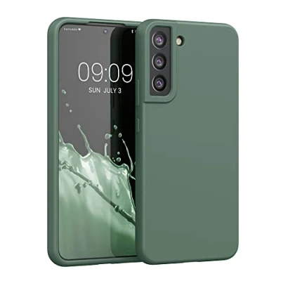 Afbeelding van kwmobile telefoonhoesje geschikt voor Samsung Galaxy S22 Plus Hoesje met siliconen coating Smartphone case in dennengroen