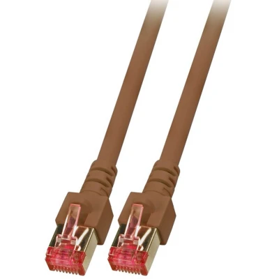 Afbeelding van Netwerkkabel Cat6 S/FTP 0.5 meter (100% koper, LSZH, Bruin)