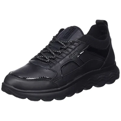 Afbeelding van Geox Spherica Sneakers laag, Dames, Maat: 38, Schwarz Leer