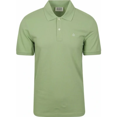 Afbeelding van Scotch And Soda Core Piqué Polo Groen maat L heren met Regular fit Pasvorm Katoen Suitable Herenkleding Poloshirt