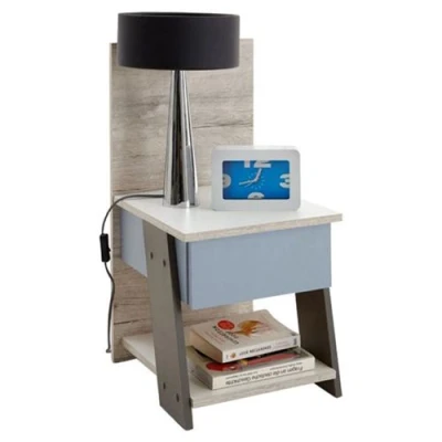 Image de FMD Table de chevet avec 1 tiroir 34,2x39x69 cm chêne sable