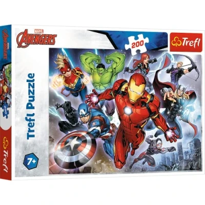 Image de Trefl, Puzzle, les Braves Avengeurs, Marvel Avengers, 200 Pièces, pour Enfants à partir de 7 ans