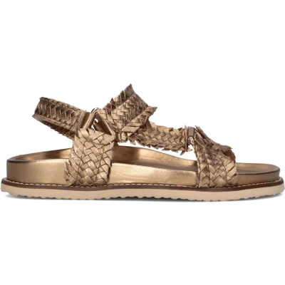 Afbeelding van Inuovo Dames Sandalen met enkelbandjes, Dames, Maat: 40, Brons Leer