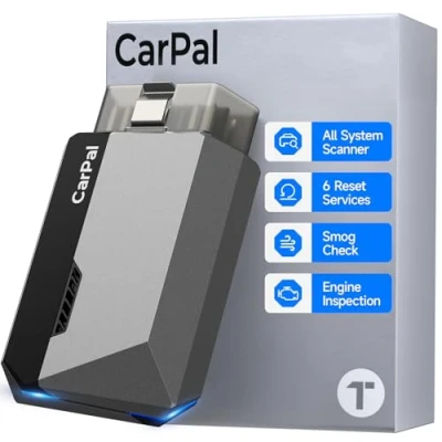 Afbeelding van TOPDON CarPal A Bluetooth OBD2 codelezer, alle systemen scanner voor iOS en Android, voertuigstatuscontrole, 6 onderhoudsdiensten, smogcontrole, handleiding