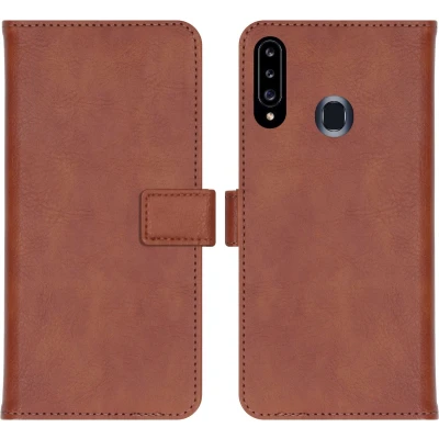 Afbeelding van iMoshion Hoesje Geschikt voor Samsung Galaxy A20s Met Pasjeshouder Luxe Bookcase Bruin