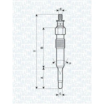 Afbeelding van MAGNETI MARELLI 062503901304 Gloeibougie 11V 10A M10X1 VOLVO: V40 Estate