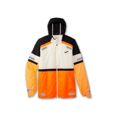 Afbeelding van Brooks RUN Visible 2.0 Windjack, Heren, Maat: 56/58, Ecru fluoro flash black