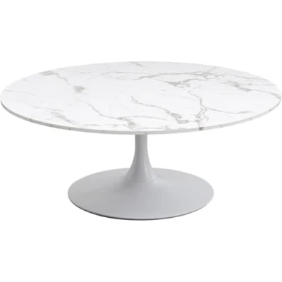Afbeelding van Salontafel Schickeria marmerprint wit Ø110cm Kare Design